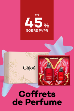 Coffrets de Perfumes com destaque promocional de até 45% sobre preço de Venda ao Público Recomendado